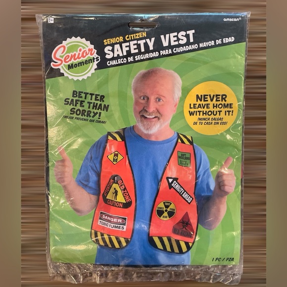 Senior Citizen Safety Vest Gag Joke New - Picture 1 of 2